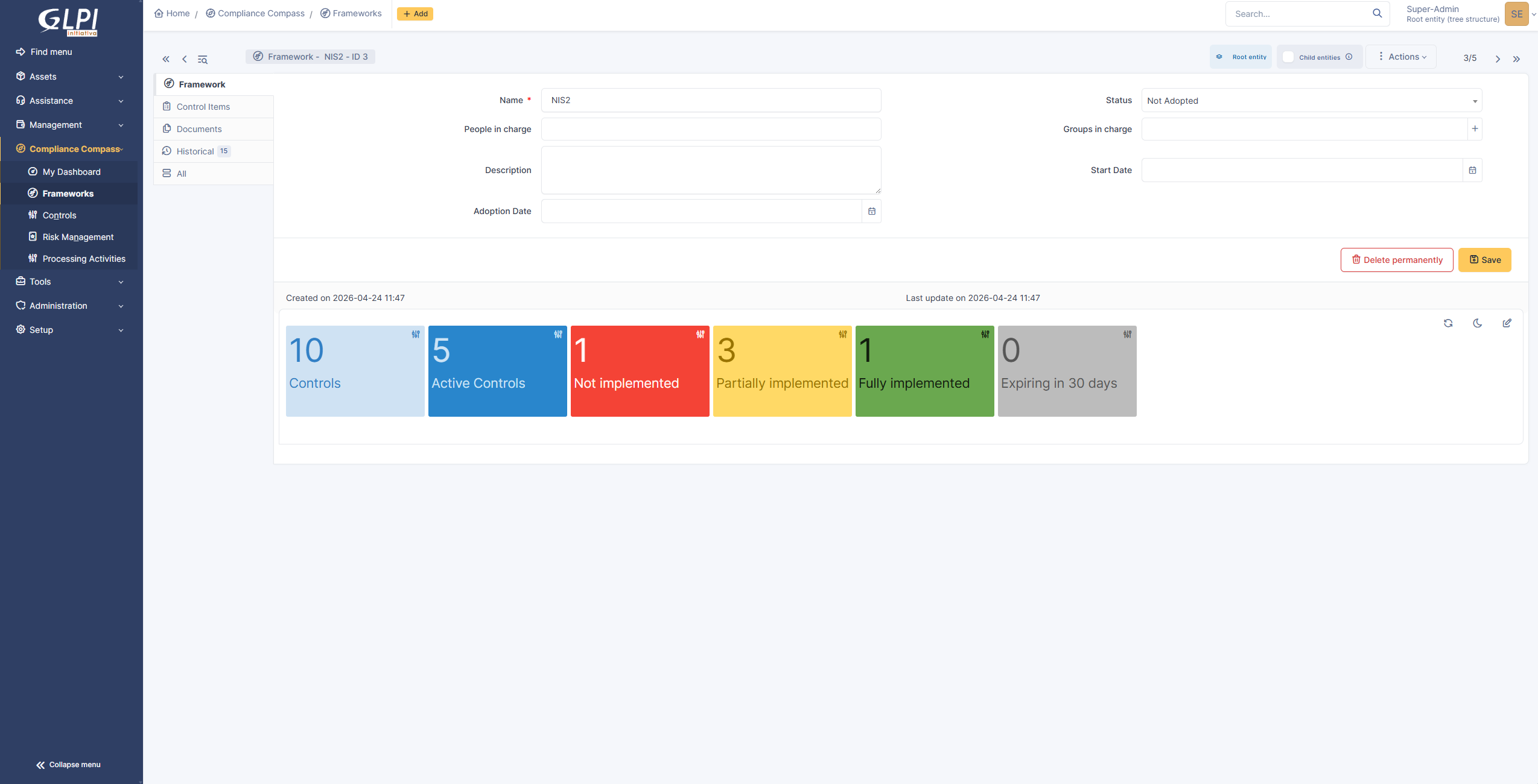 Conformitas in GLPI — schermata 4